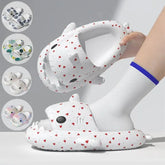 Lovers Shark Slippers with Heart Print for Couples and Home Comfort - Himpall